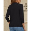 Womens 3/4 Sleeve Cardigan Cropped Open Front Sweater Tops Ribbed Cuff Sweater - 2 of 4