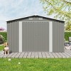 Campcraft 10x14 FT Light Gray Outdoor Metal Storage Shed with 3 Lockable Doors,4 Vents, Utility Tool Shed for Backyard, Patio, Lawn-Cuddlewood - 3 of 4