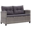 vidaXL Garden Sofa Mixed Grey Poly Rattan, Powder-Coated Steel, Polyester - 2 of 4