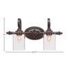 Toltec Lighting Elegante 2 - Light Vanity in  Dark Granite with 4" Square Clear Bubble Shade - 2 of 2