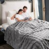 Cozy Bliss Bubble Faux Fur Throw Blankets, Plush Soft Thick Blanket for Sofa, Bedroom, Living Room - 4 of 4
