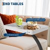 GustoWave C-Shaped Side Table With Wheels, 360° Rotating Side Table With 2-Layer Storage Shelves, Adjustable Height, Suitable For Living Room, Bedroom - 3 of 4