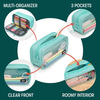 ZIPIT Half & Half Pencil Case, Mint