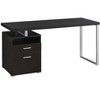 XIYUYEU Home Office Desk 60" Reversible Computer Desk with Shelf, 2 Drawers and Metal Legs - 2 of 4