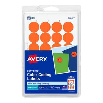 Avery Laser/Inkjet Identification & Color Coding Labels 0.75"Dia. Orange 166744