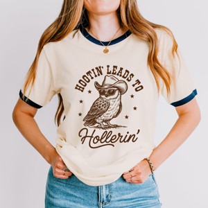 Simply Sage Market Hootin' Leads To Hollerin' Owl Ringer Tee - 1 of 4