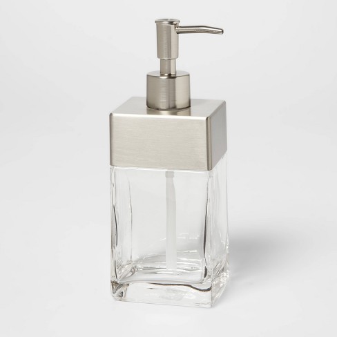 Modern Collection - Clear Glass with Black Hand Soap, Dish Soap, Soap or  Lotion Dispenser