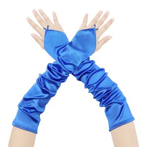 INSPIRE CHIC Women's Fingerless Satin Elbow Long Gloves 1 Pair - 1 of 4