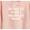 Women's - Instant Message - Beautiful Worthy Confident Loved Cropped Graphic Hoodie - 2 of 4
