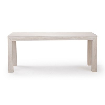 White Sand Wirebrush Solid Wood Rectangular Dining Table for 6