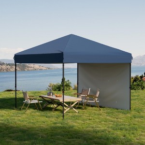 ODK 10x10 Pop Up Canopy, Easy Up Canopy with One-Button Push Setup, 3 Height Adjustable Beach Tent, Portable Outdoor Sun Shade with Roller Bag - 1 of 4
