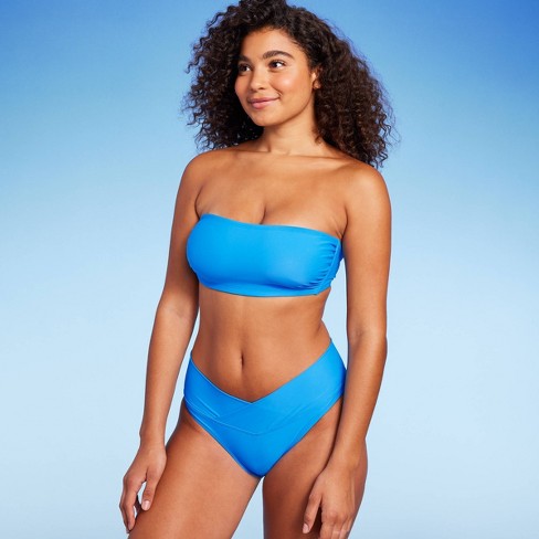 Women's Bandeau Bikini Top - Wild Fable™ Blue D/dd Cup : Target