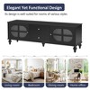 ORRD 68.9" Modern TV Stand for Living Room, Fits TVs up to 75", Entertainment Center with Fluted Glass Doors, 2 Drawers, Solid Wood Legs Black - 3 of 4