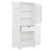 Modern Storage Cabinets Cupboards With Adjustable Shelves Drawers 200 Lbs Weight Capacity Easy Assembly Freestanding Floor Cabinets, White - 4 of 4