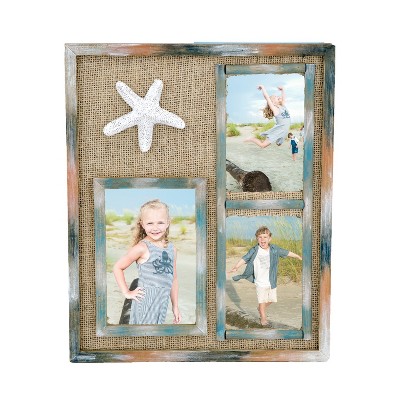 Beachcombers 3 Picture frame with Burlap