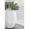 Signature Design by Ashley Karenton 10" Glass Vase, White Hand-Carved Finish - 3 of 4