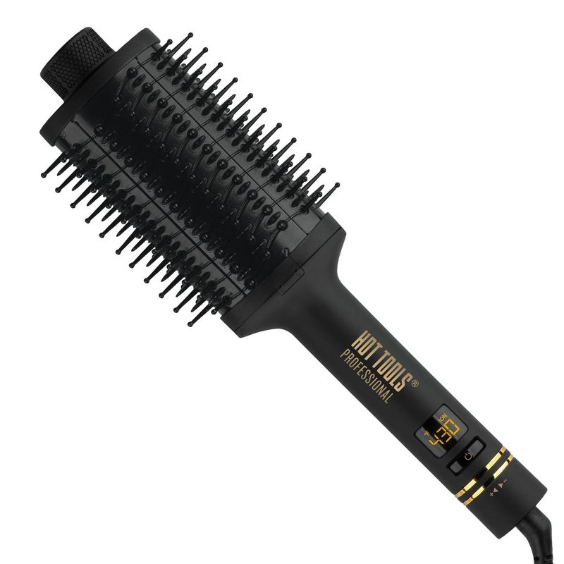 HOT TOOLS Pro Artist Heated Hair Styling Oval Brush, Black/Gold, 1 of 8