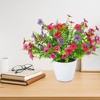 24 PCS Artificial Eucalyptus Violet Flowers with 6 PCS Fern Leaves,Real Touch Fake Flowers,UV Resistant Silk Flowers for Garden, Wedding, Home Decor - 4 of 4