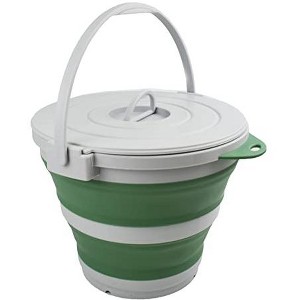 SAMMART 10L (2.64Gallon) Collapsible Fishing Bucket with Locking Lid - 1 of 4