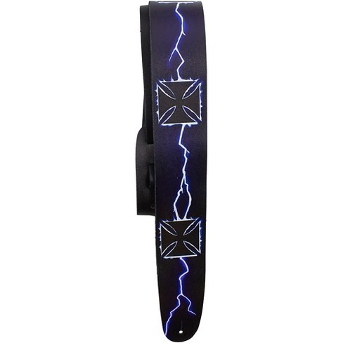 Perri's Lightning Cross Printed Leather Guitar Strap Blue 2.5 in. - image 1 of 1