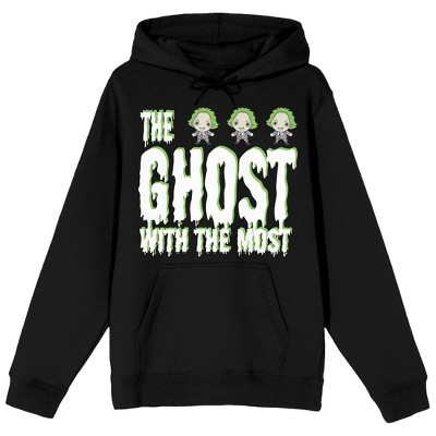Beetlejuice The Ghost With The Most Long Sleeve Men's Black Hooded ...
