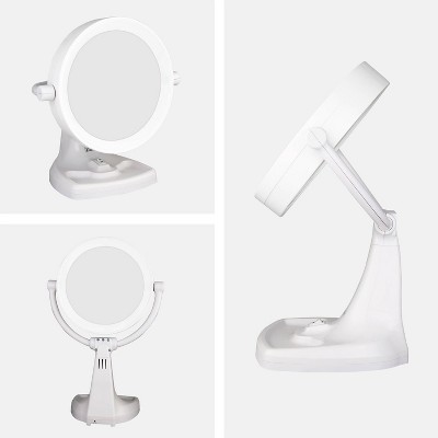 White Dual Magnification Lighted Vanity Mirror