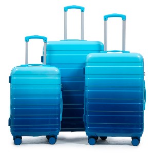 MOONMISS 20"/24"/28" 3 pcs/set in PC Spinner Wheel Luggage, Carry on Suitcase, With Gradient Color and Combination Lock - 1 of 4