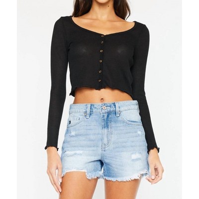 Women's High Rise Denim Shorts - KanCan