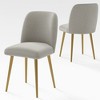Lirago Dining Chairs with Metal Legs Set of 2 Gray 23x19 - 4 of 4