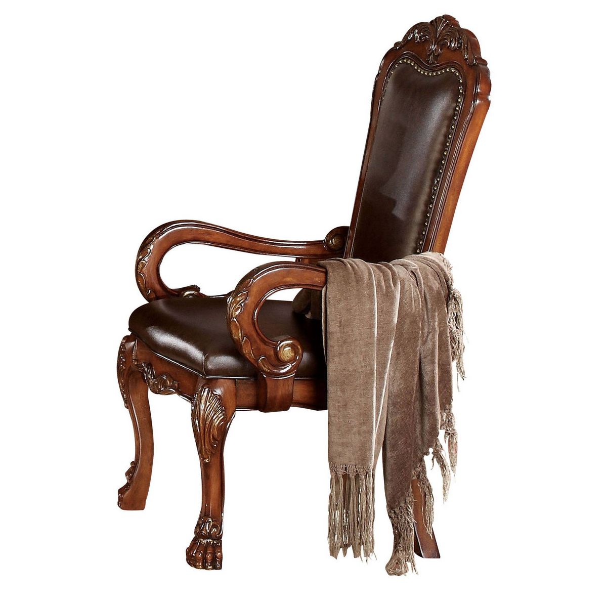 Acme Furniture Dresden Dining Chairs Brown Synthetic Leather/Cherry Oak Finish - thumbnail 3