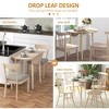 Folding Dining Table, Round Drop Leaf Kitchen Table for Small Spaces with Wood Legs - 4 of 4