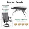 Maggift Patio Seating Sets, 7-Piece Outdoor Table and Chairs Set, with Swivel Chairs, Patio Table, Paded, for Poolside, Gray, 25.2"*25.2"*48.6" - 2 of 4