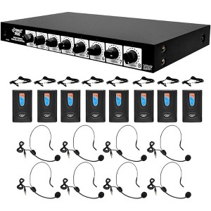 8-Channel Wireless Microphone System for Presentations with Lavalier Mics, Headsets, Rack-Mount Receiver - 1 of 4