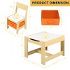 Kinder King 3-in-1 Kids Table & 2 Chairs Set with Storage, Removable Top & Blackboard, for Art, Crafts, Reading, Play - 3 of 4