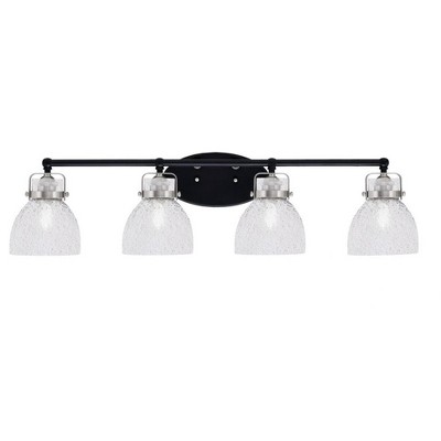 Toltec Lighting Easton 4 - Light Vanity in  Matte Black/Brushed Nickel with 6" Smoke Bubble Shade