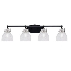 Toltec Lighting Easton 4 - Light Vanity in  Matte Black/Brushed Nickel with 6" Smoke Bubble Shade - 1 of 1