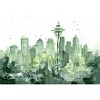 Men's Design By Humans Seattle Space Needle Watercolor By OlechkaDesign T-Shirt - 2 of 4