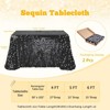 Wikineon Black Sequin Tablecloth Seamless 50x102 Inch Glitter Table Overlays Set of 2 for Rectangle Glitter Birthday Parties Table Linens - 3 of 4