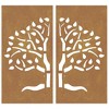 vidaXL Patio Wall Decorations 2 pcs 41.3"x21.7" Corten Steel Tree Design - 4 of 4