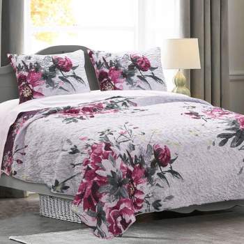 Rose Touch 2 Piece Quilt & Pillow Sham Set Multicolor Twin by Greenland Home Fashion