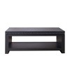 47'' Rectangular Wood Coffee Table with Beaded Trim & Open Storage Shelf,Modern Farmhouse Center Table for Living Room-Baofuwish - 3 of 4