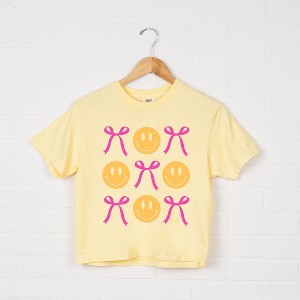 Simply Sage Market Bows And Smiley Coquette Chart Boxy Crop Top - 1 of 3