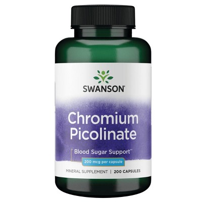 Swanson Mineral Supplement Chromium Picolinate, 200 mg, Promotes Metabolism & Weight Management & Supports Health