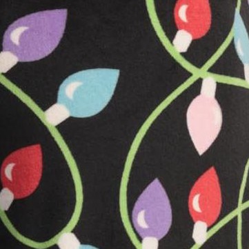 black - xmas lights fleece