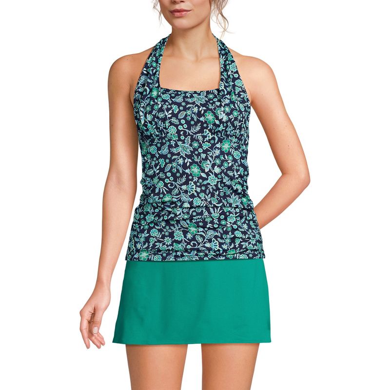 Lands' End Women's Chlorine Resistant Square Neck Halter Tankini Swimsuit Top, 1 of 5