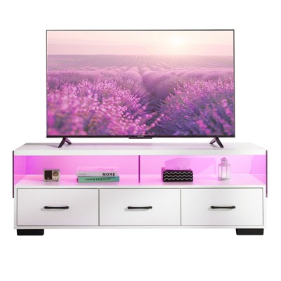 CAVINAS TV Stand with 3-Drawer Living Room Storage Entertainment Center for TVs up to 65" for Bedroom