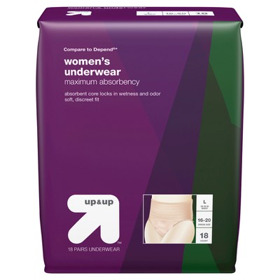 Incontinence Underwear for Women - Unscented - Maximum Absorbency - L - 18ct - up&up&trade;