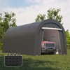 Heynemo Domed Carport with 4 Cloth Bags, Portable Garage with 2 Roll-up Doors, Heavy Duty Car Canopy Party Tent, Storage Shelter Shed - 2 of 4