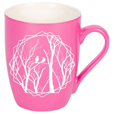 Elanze Designs Birds and Branches Princess Pink 10 ounce New Bone China Coffee Cup Mug