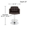 Studio 55D Trek Chrome Swivel Bar Stool 32 3/4" High Modern Adjustable Espresso Cushion with Backrest Footrest for Kitchen Counter Height Island Home - image 4 of 4